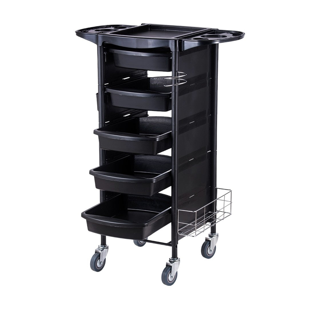 Karma Humpty Doo Heavy Duty 5 Tier Hair Salon Trolley Fully Assembled Black 08010101