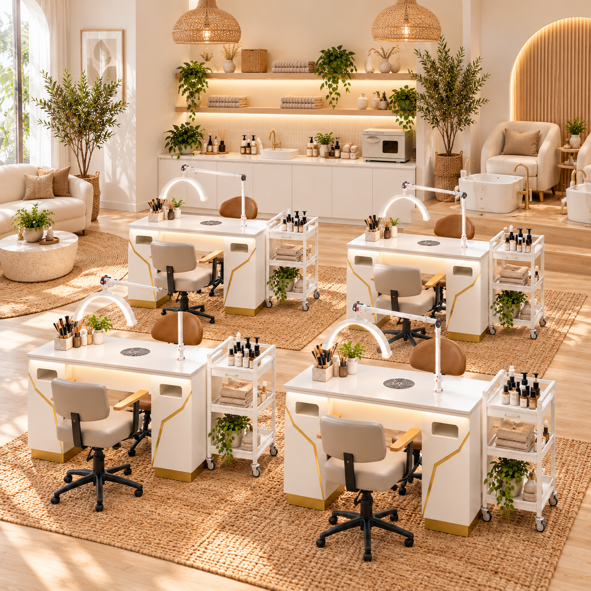 Organic Natural 4 station nail salon fitout package