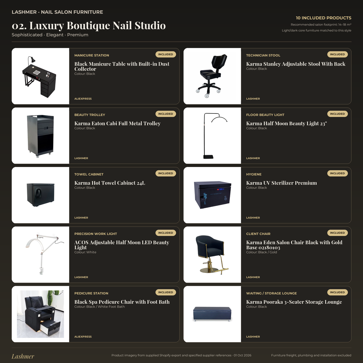 Luxury Boutique nail salon package product board