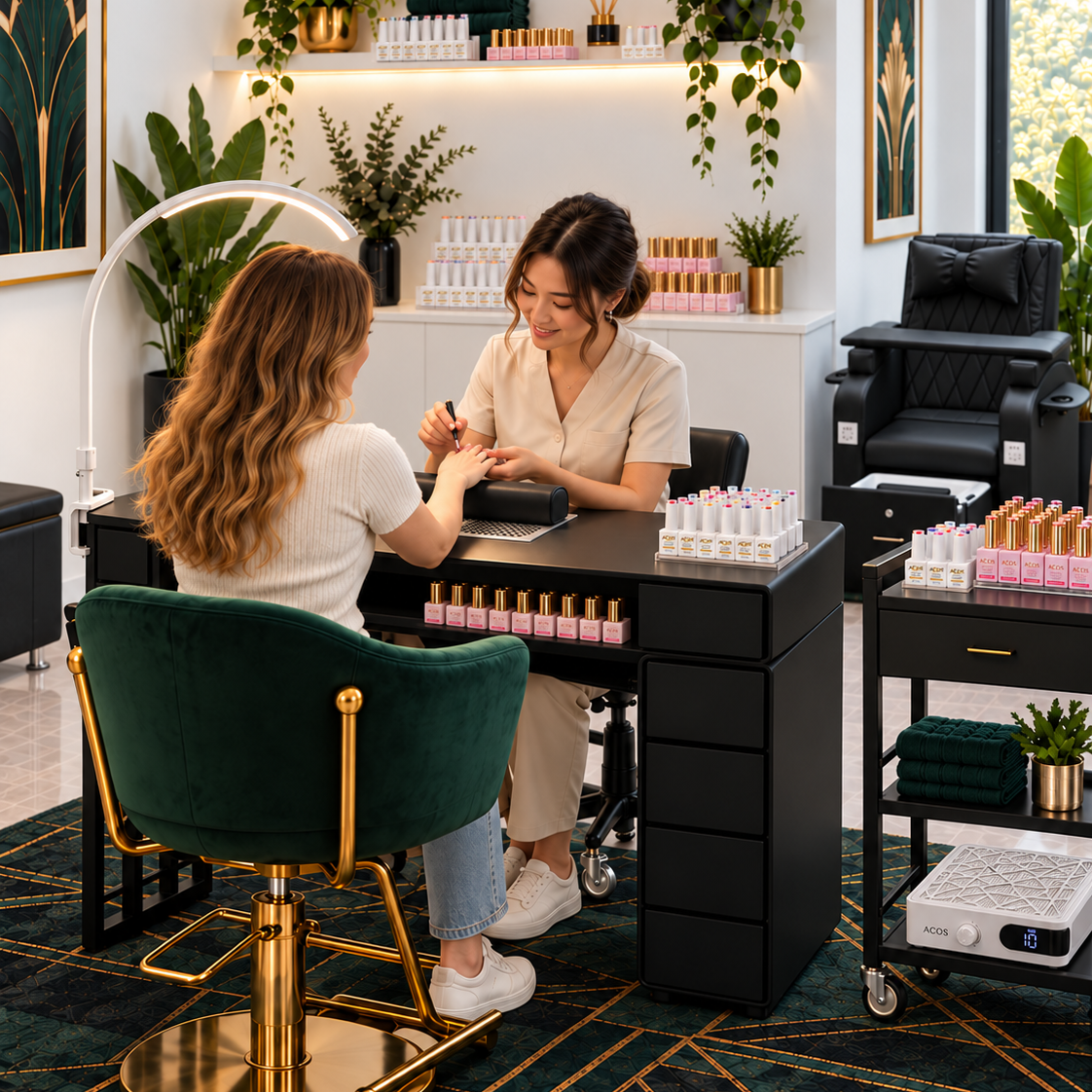 Lashmer Emerald Art Deco Nail Business Fitout Package (14–18 m²)