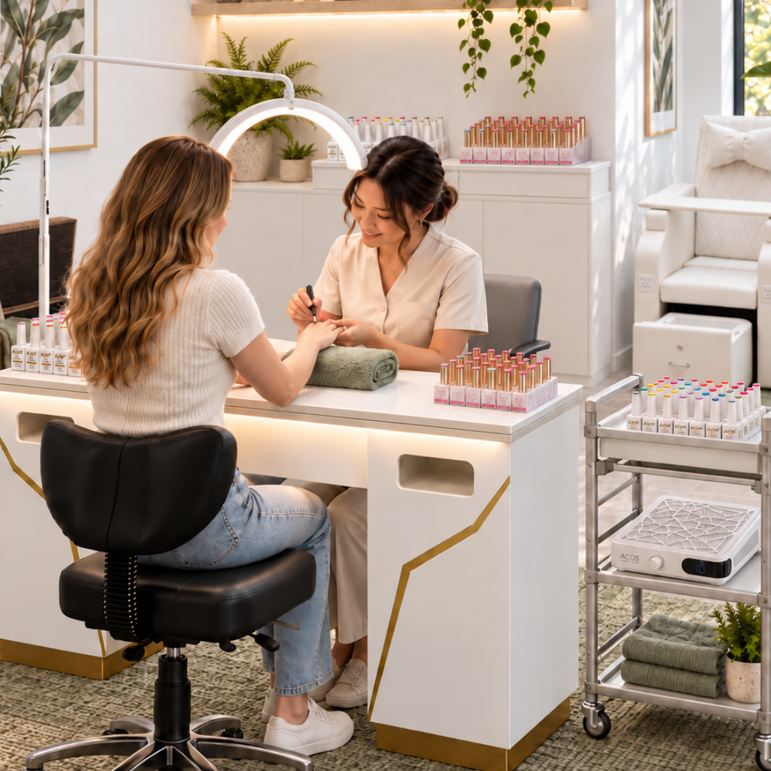 Lashmer Botanical Sage Nail Business Fitout Package (14–18 m²)
