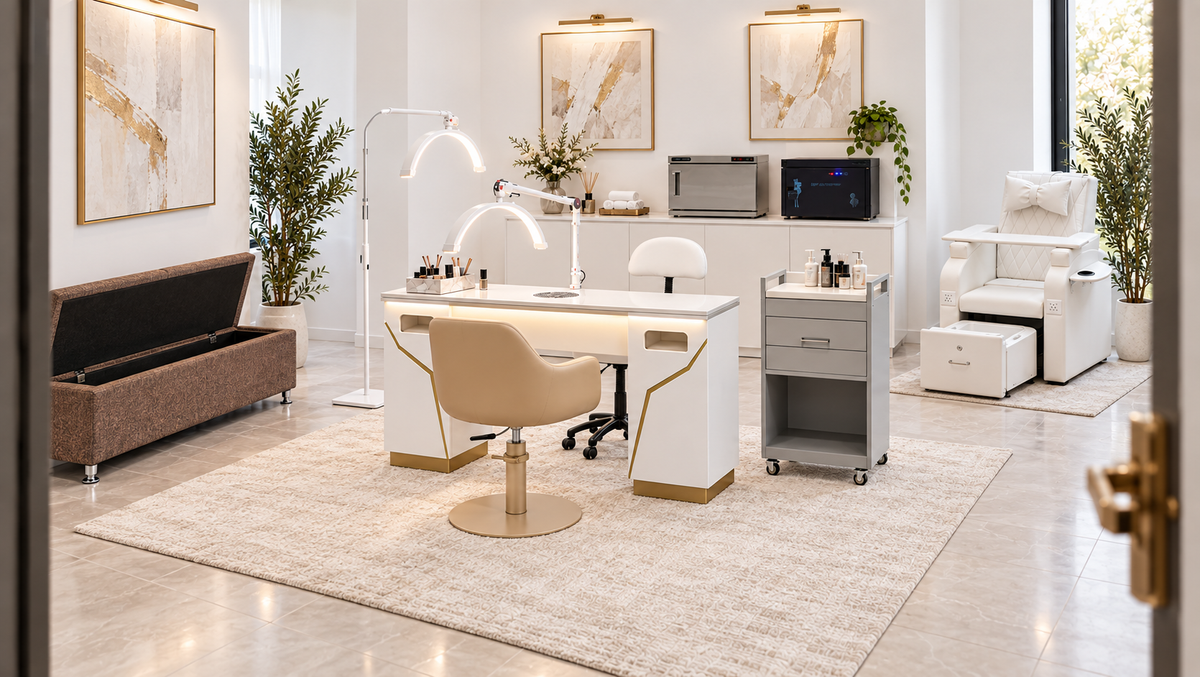 Lashmer Champagne Gallery Nail Business Fitout Package (14–18 m²)