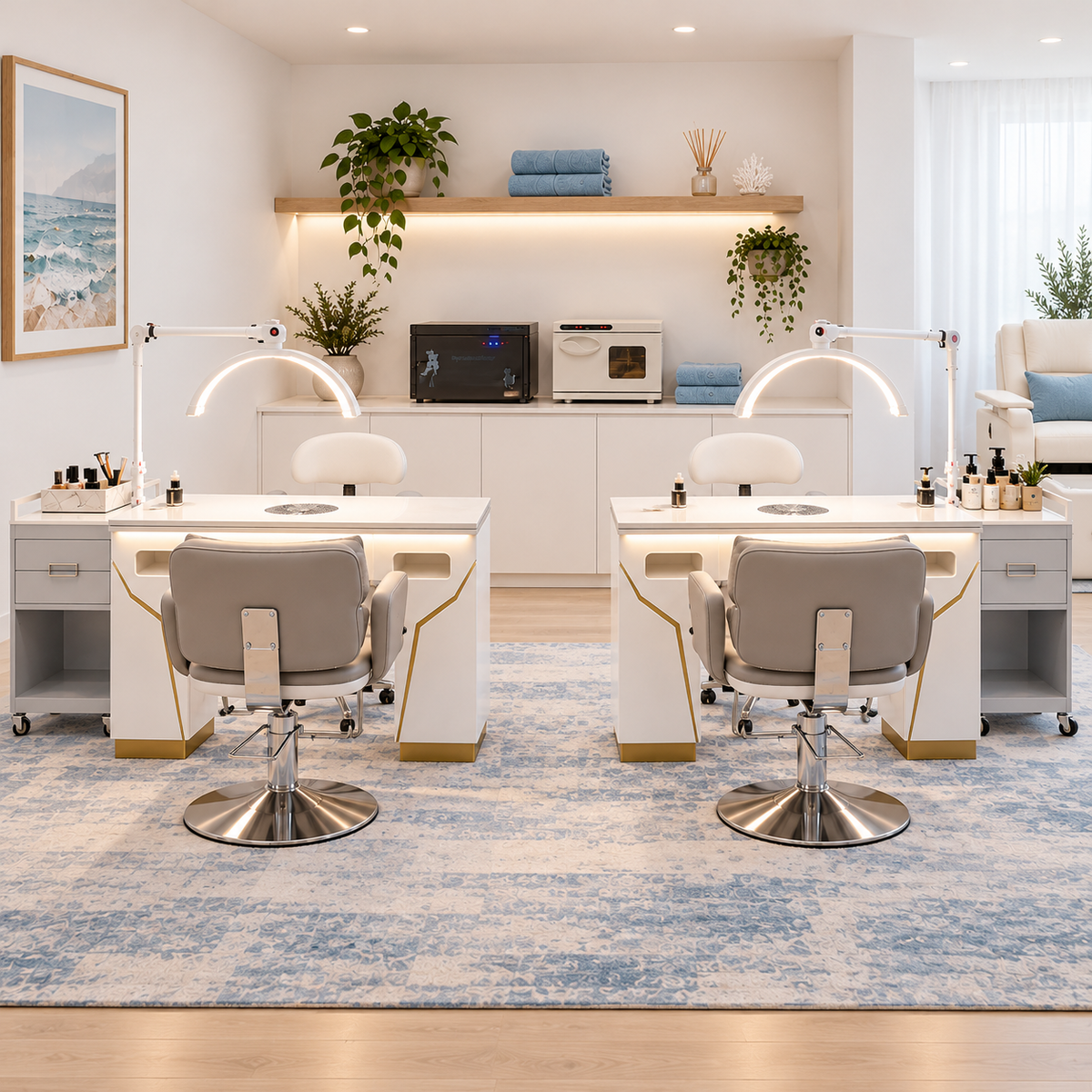 Coastal Pearl 2 station nail salon fitout package