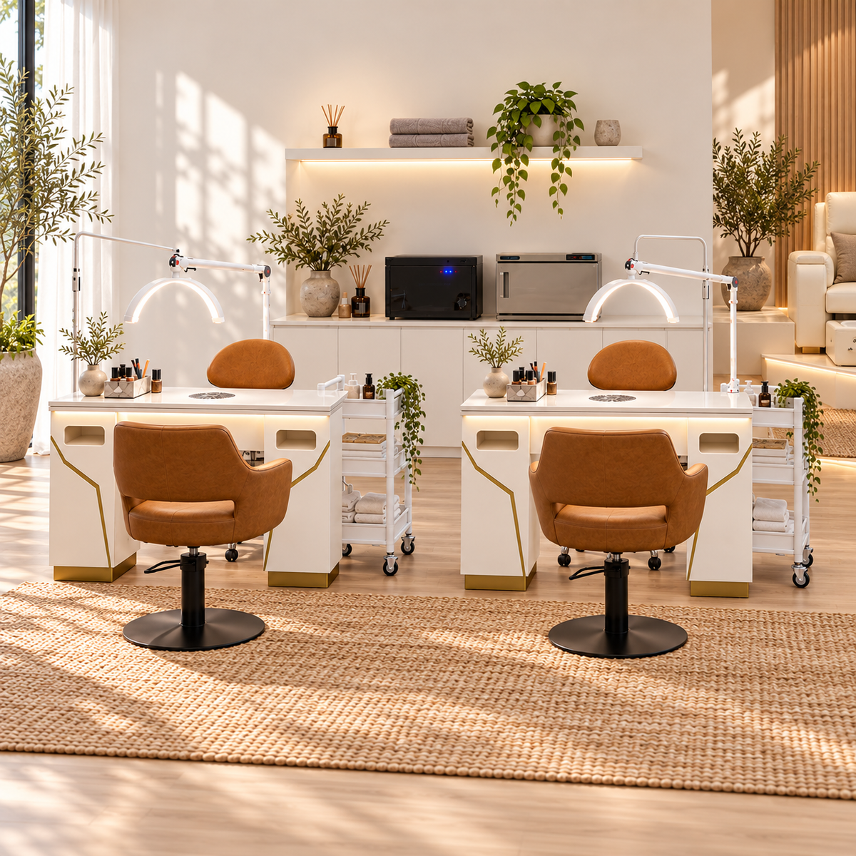 Japandi Spa 2 station nail salon fitout package