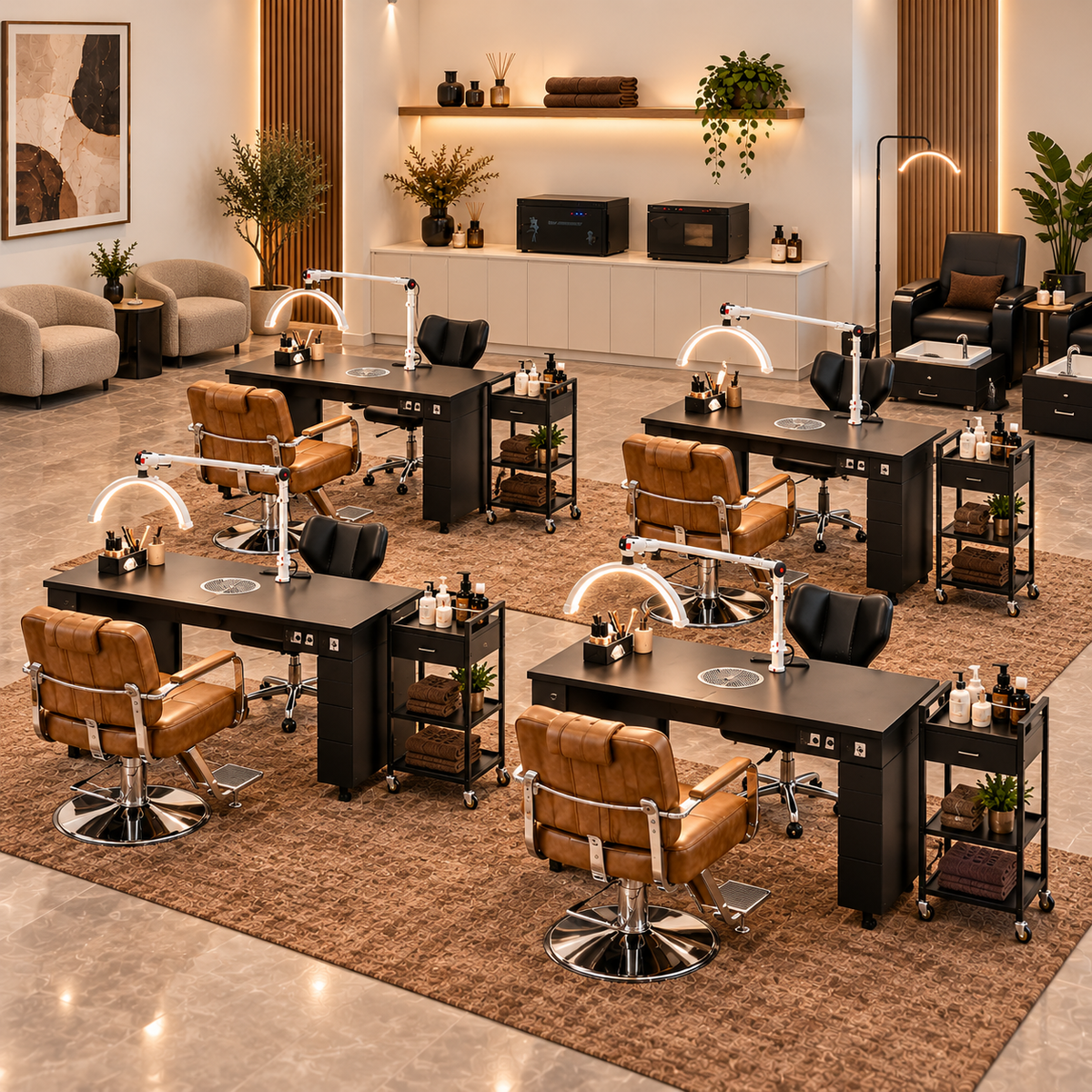 Mocha Contemporary 4 station nail salon fitout package
