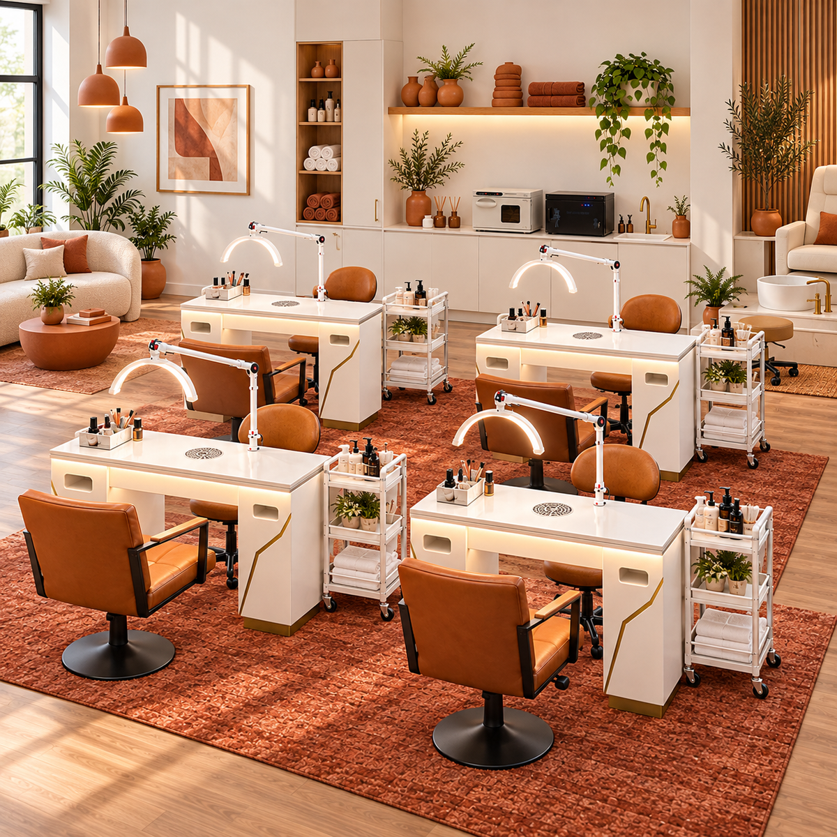 Terracotta Loft 4 station nail salon fitout package