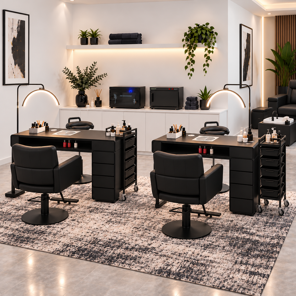 Urban Monochrome 2 station nail salon fitout package